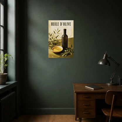 Affiche Huile d’Olive – L’Or de la Cuisine dans un bureau - Art Virtuoso