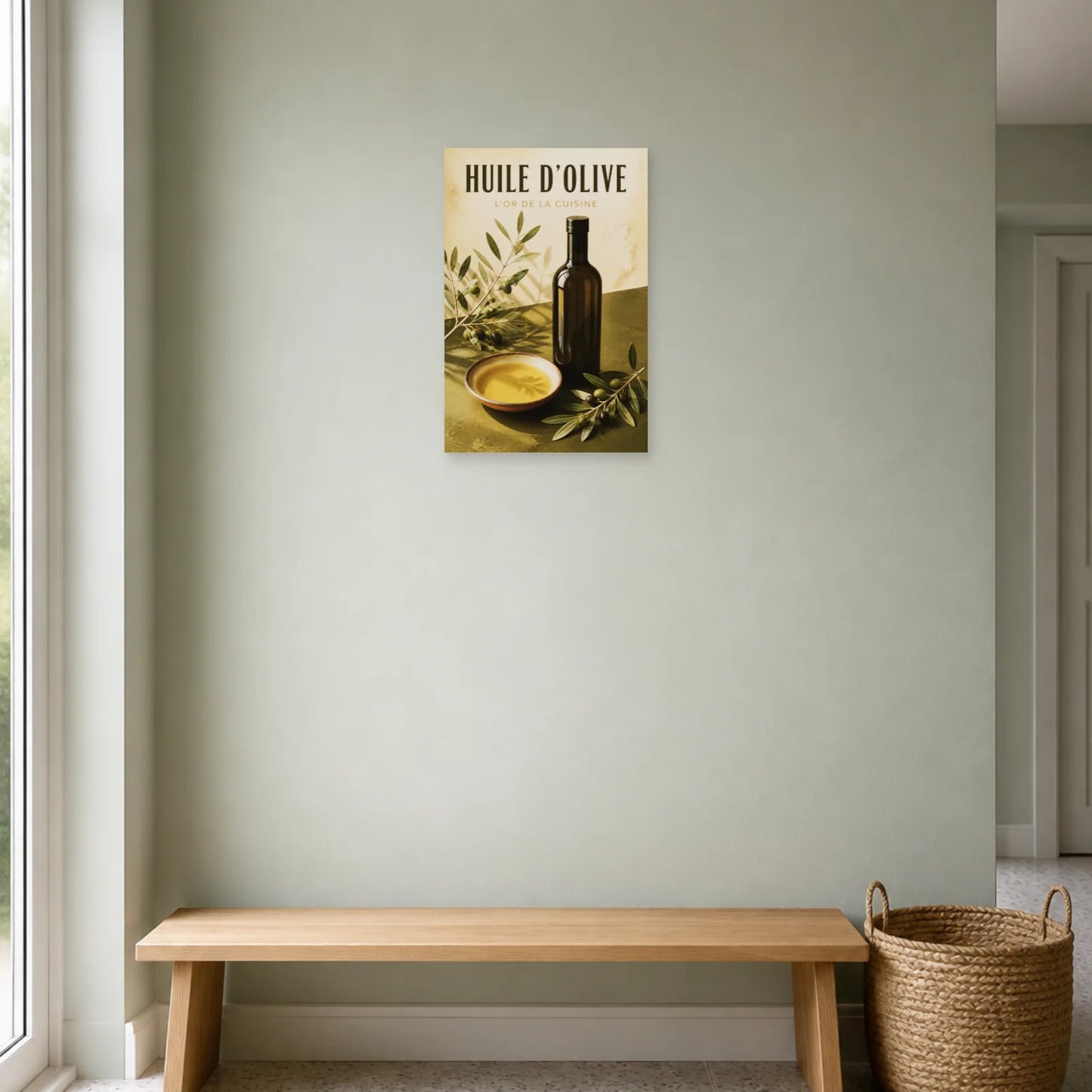 Affiche Huile d’Olive – L’Or de la Cuisine dans une entrée ou un couloir - Art Virtuoso