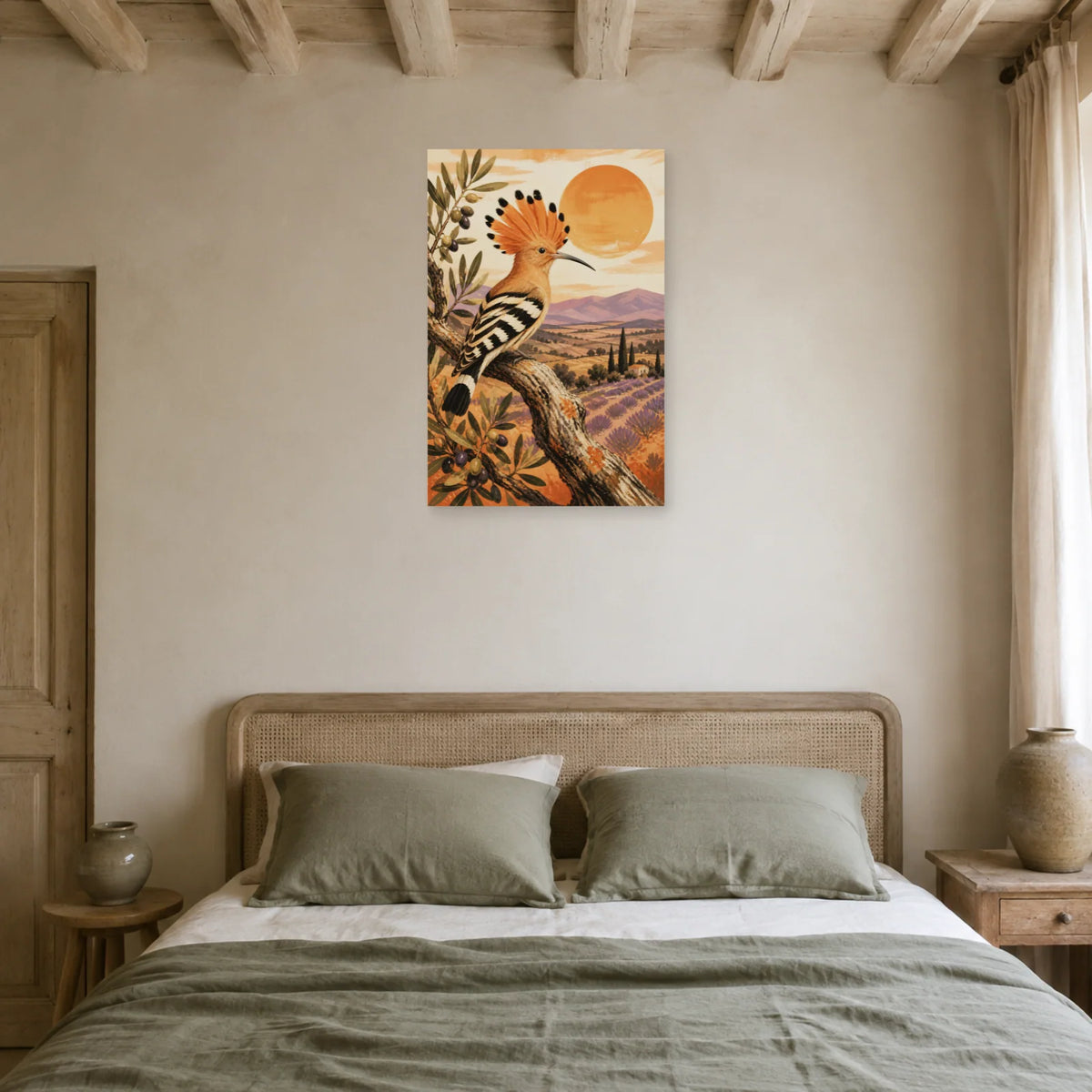 Affiche Huppe fasciée - Lumière de Provence dans une chambre - Art Virtuoso
