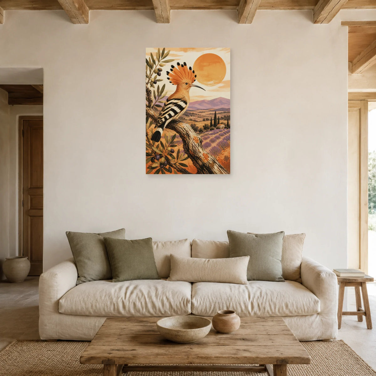 Affiche Huppe fasciée - Lumière de Provence dans un salon - Art Virtuoso