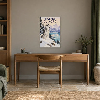 Affiche Husky - L'appel du Nord dans un bureau - Art Virtuoso