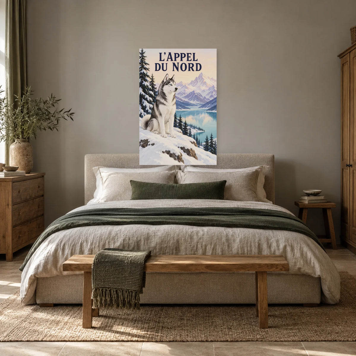Affiche Husky - L'appel du Nord dans une chambre - Art Virtuoso