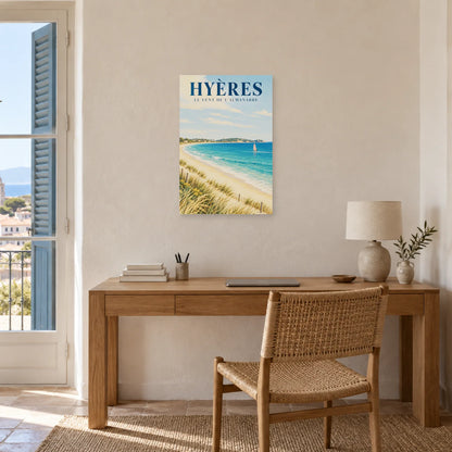 Affiche Hyères - Le vent de l'Almanarre dans un bureau - Art Virtuoso