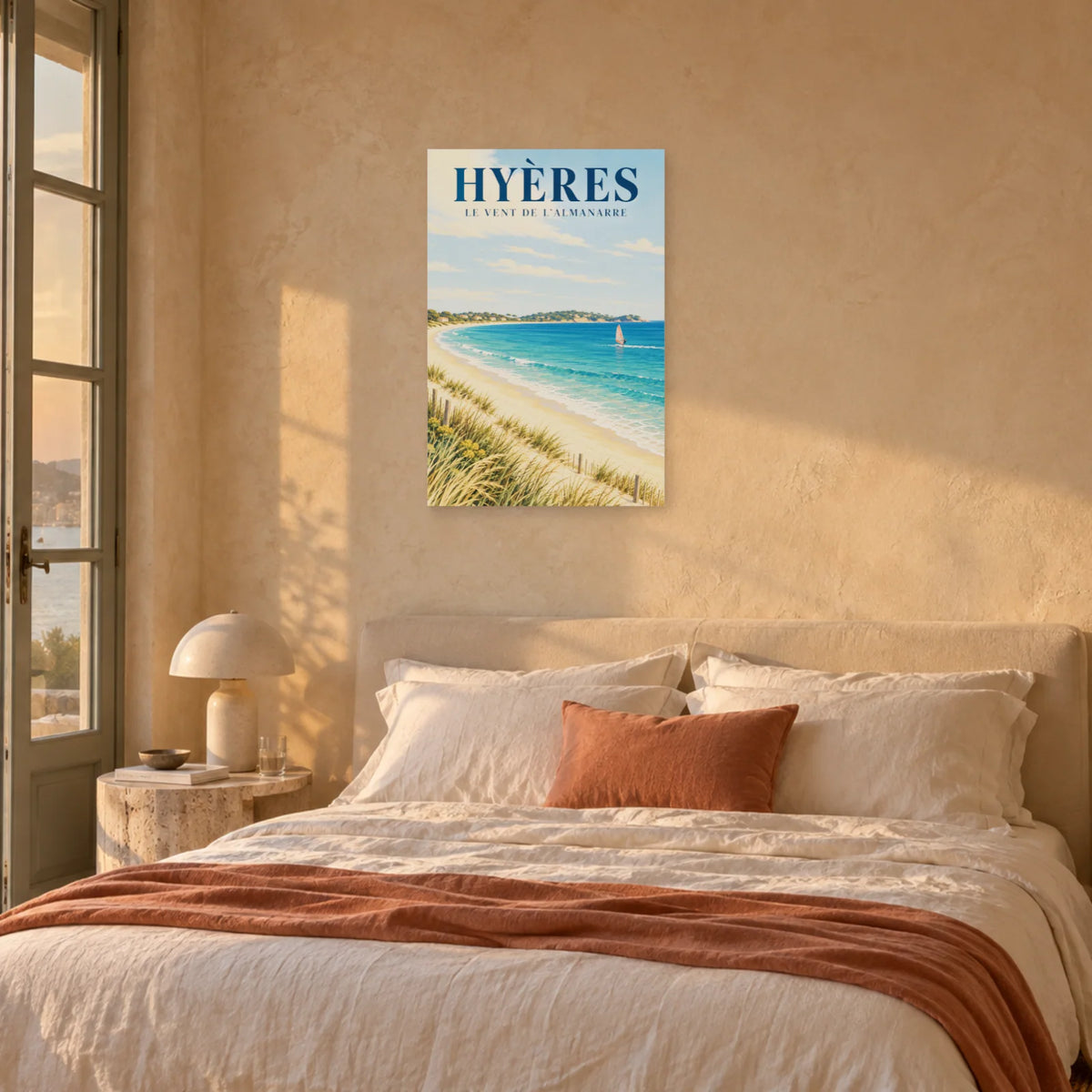 Affiche Hyères - Le vent de l'Almanarre dans une chambre - Art Virtuoso