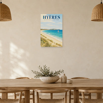 Affiche Hyères - Le vent de l'Almanarre dans une salle à manger - Art Virtuoso