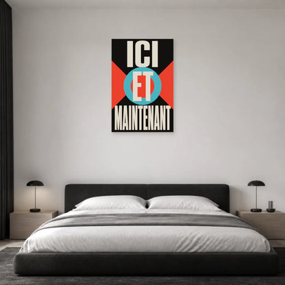 Affiche Ici et maintenant – Cible graphique dans une chambre - Art Virtuoso