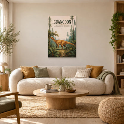 Affiche Iguanodon - La clairière oubliée dans un salon - Art Virtuoso