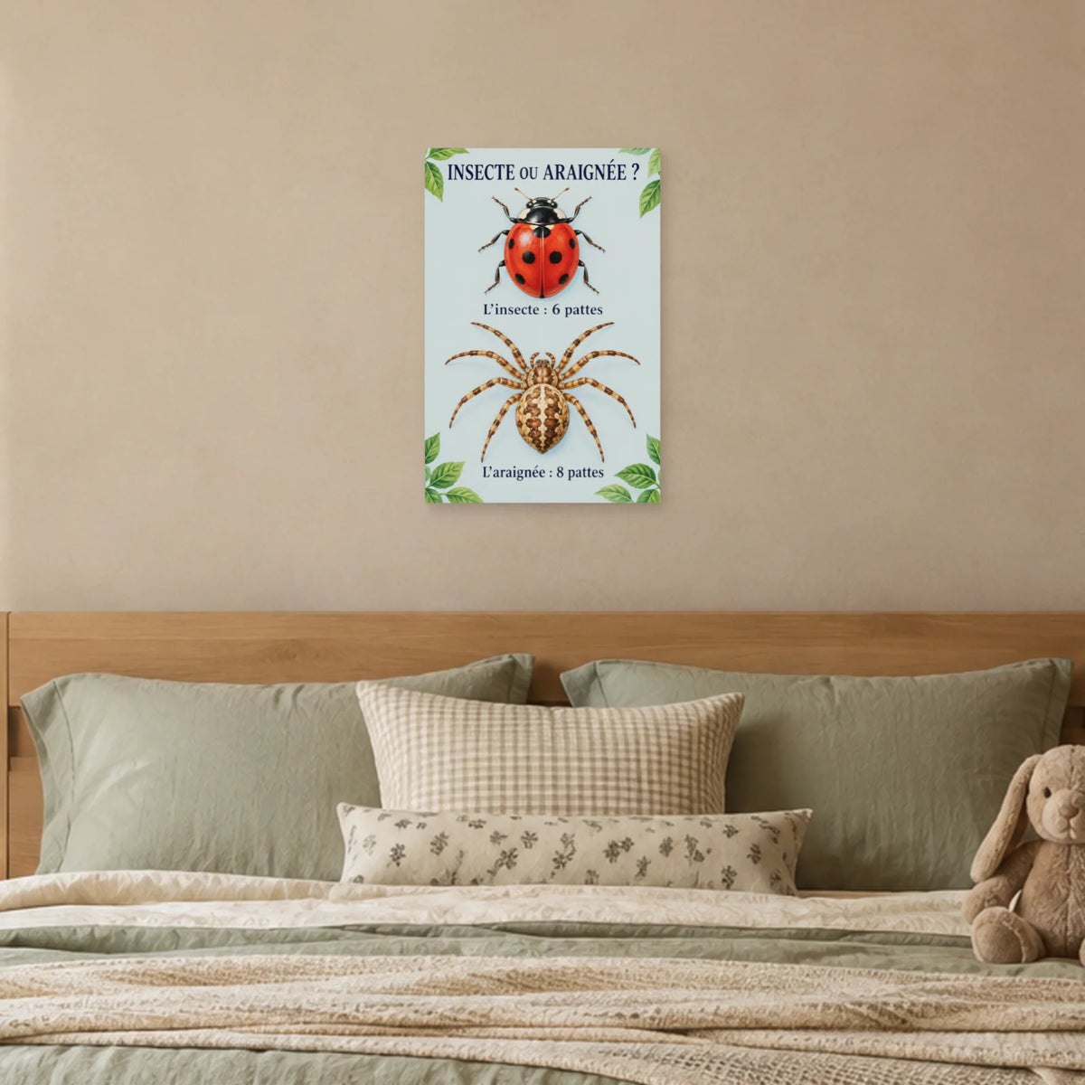 Affiche Insecte et araignée - Compter les pattes dans une chambre - Art Virtuoso