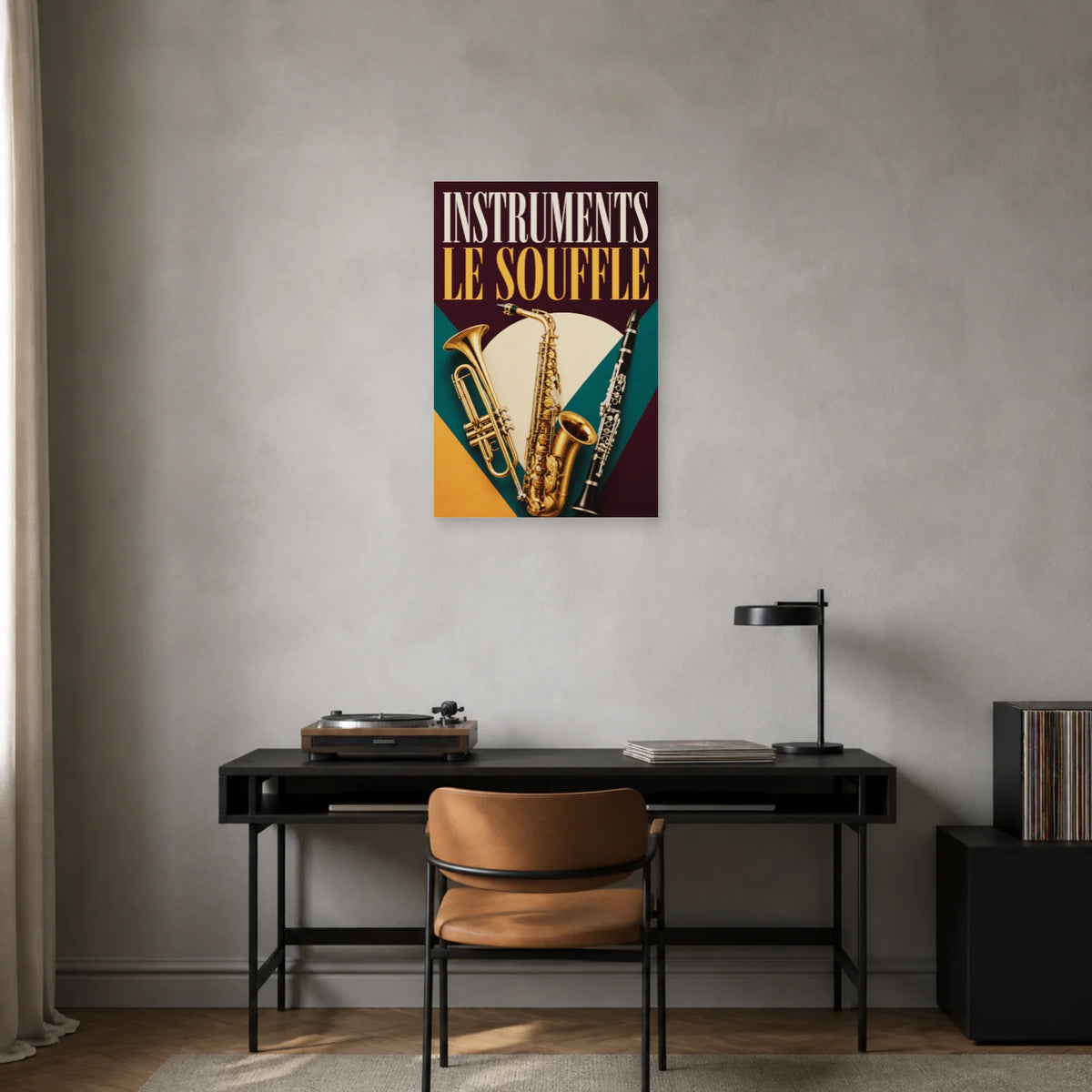 Affiche Instruments - Le souffle dans un bureau - Art Virtuoso