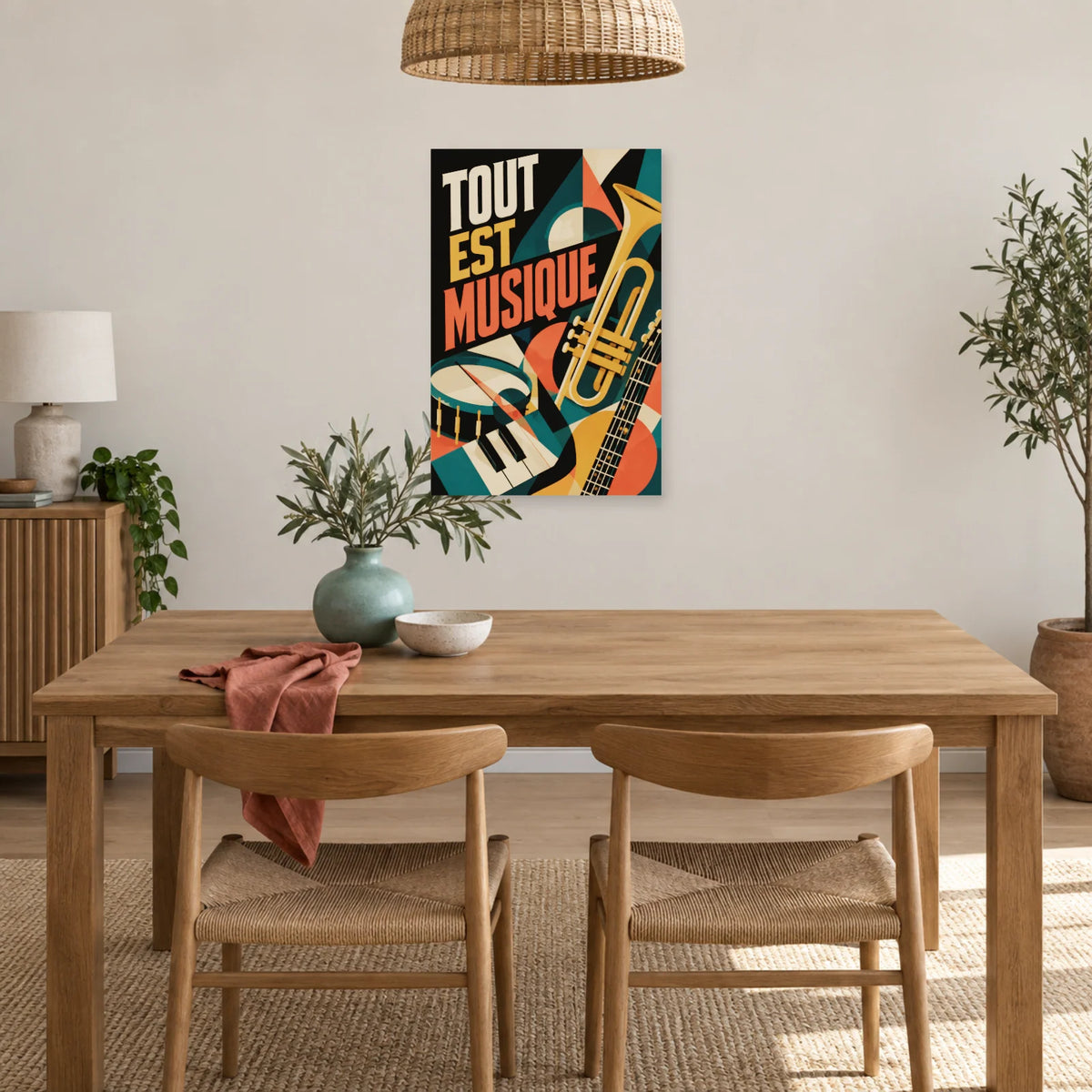 Affiche instruments de musique – Tout est musique dans une salle à manger - Art Virtuoso