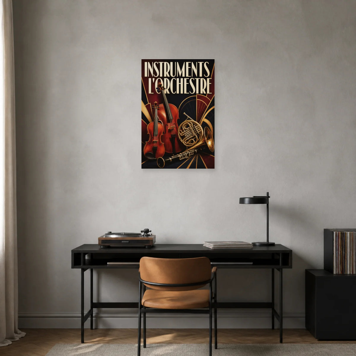 Affiche Instruments - L orchestre dans un bureau - Art Virtuoso