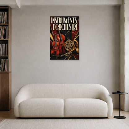 Affiche Instruments - L orchestre dans un salon - Art Virtuoso