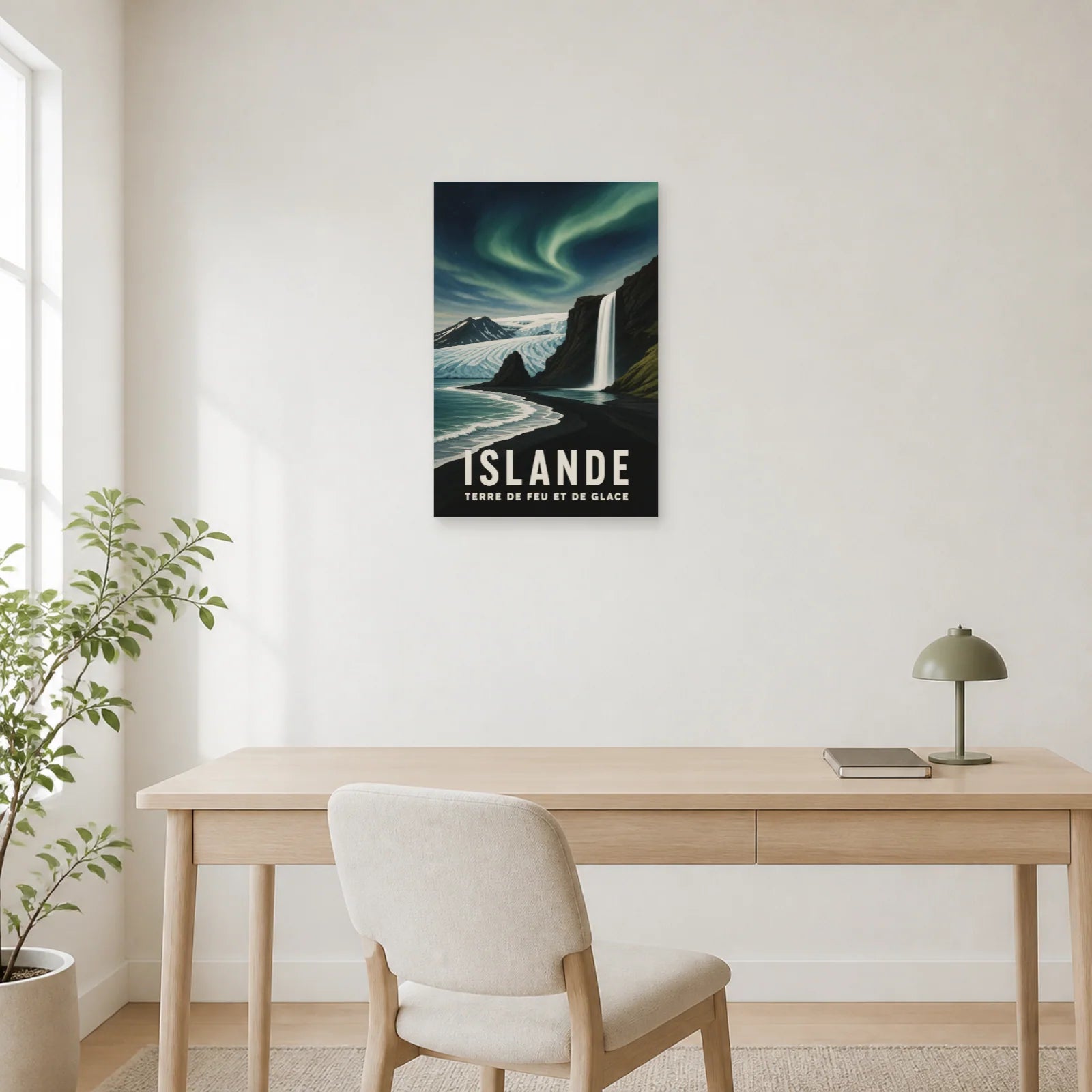 Affiche Islande – Terre de Feu et de Glace dans un bureau - Art Virtuoso