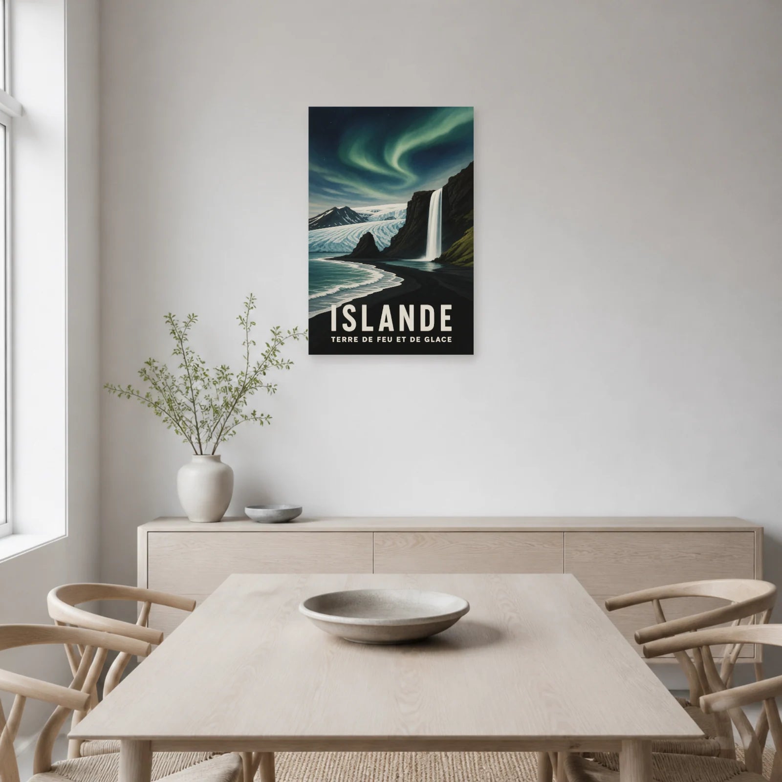 Affiche Islande – Terre de Feu et de Glace dans une salle à manger - Art Virtuoso
