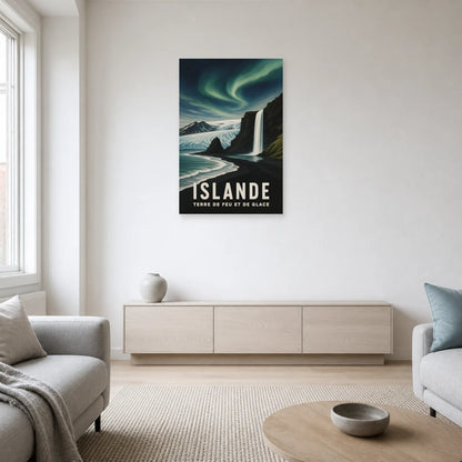 Affiche Islande – Terre de Feu et de Glace dans un salon - Art Virtuoso