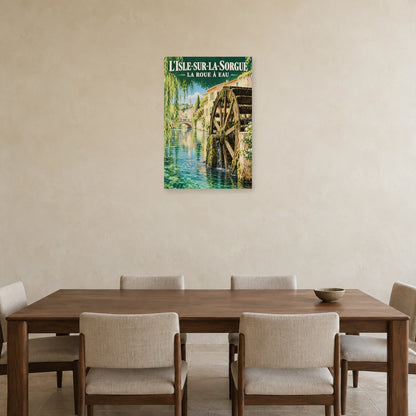 Affiche L'Isle-sur-la-Sorgue Roue à eau dans une salle à manger - Art Virtuoso