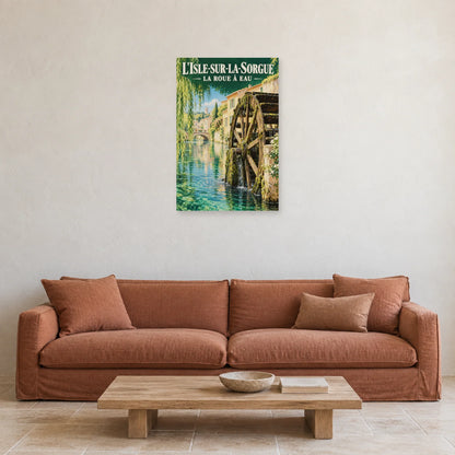 Affiche L'Isle-sur-la-Sorgue Roue à eau dans un salon - Art Virtuoso