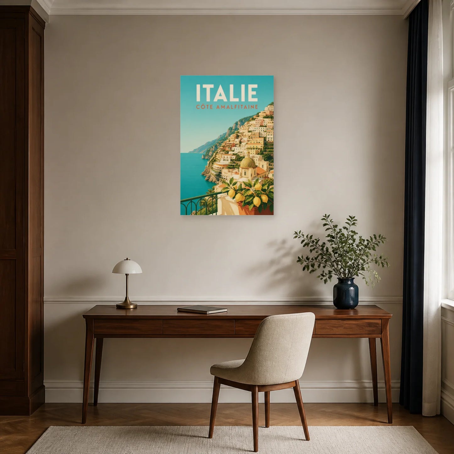 Affiche Italie – Côte Amalfitaine dans un bureau - Art Virtuoso