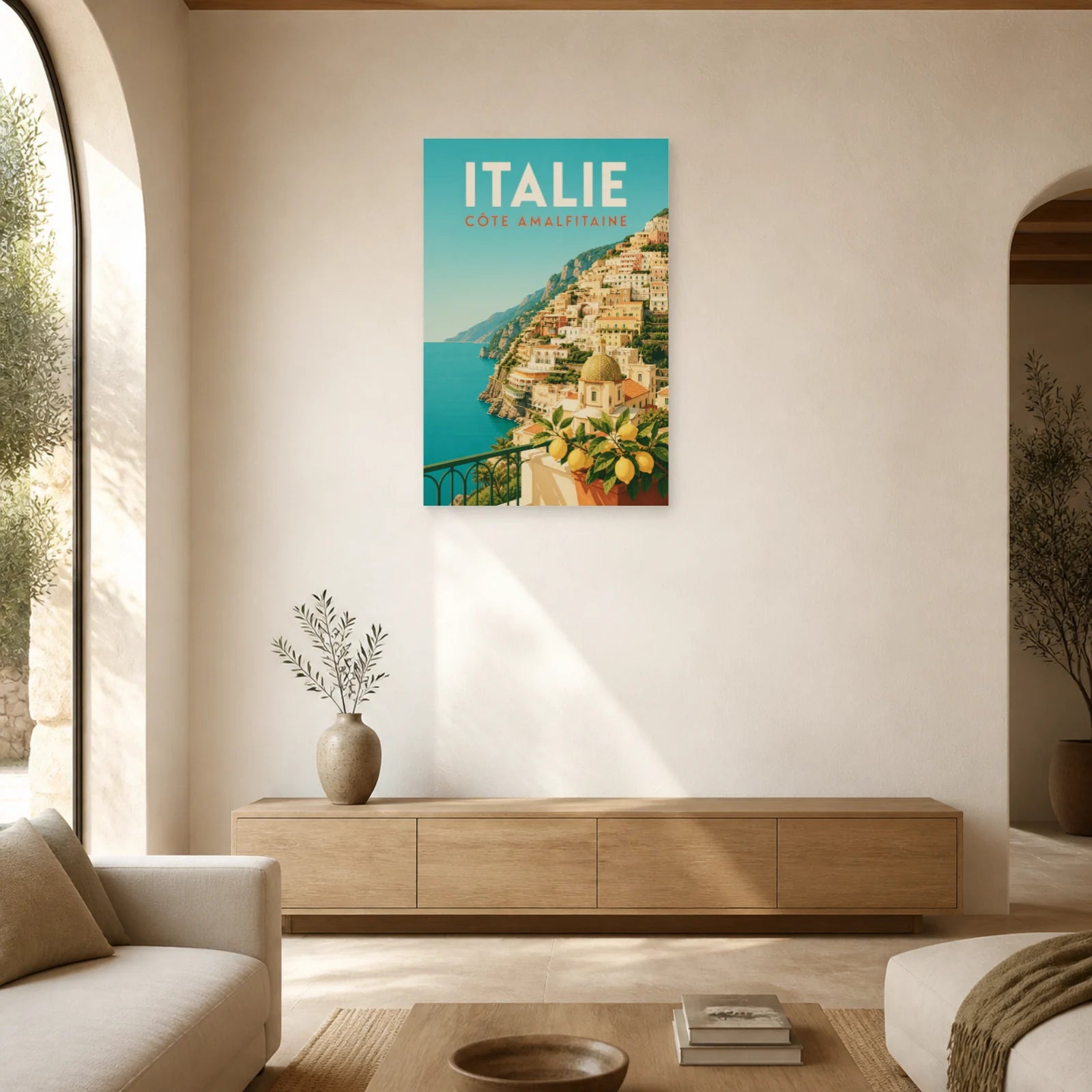 Affiche Italie – Côte Amalfitaine dans un salon - Art Virtuoso