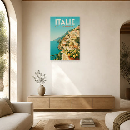 Affiche Italie – Côte Amalfitaine dans un salon - Art Virtuoso