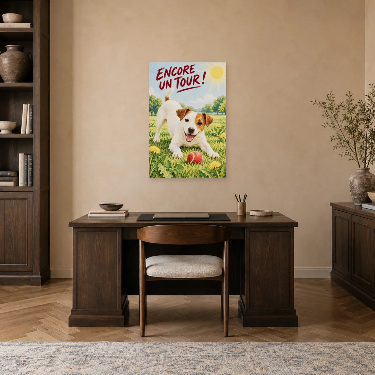 Affiche Jack russell - Encore un tour dans un bureau - Art Virtuoso