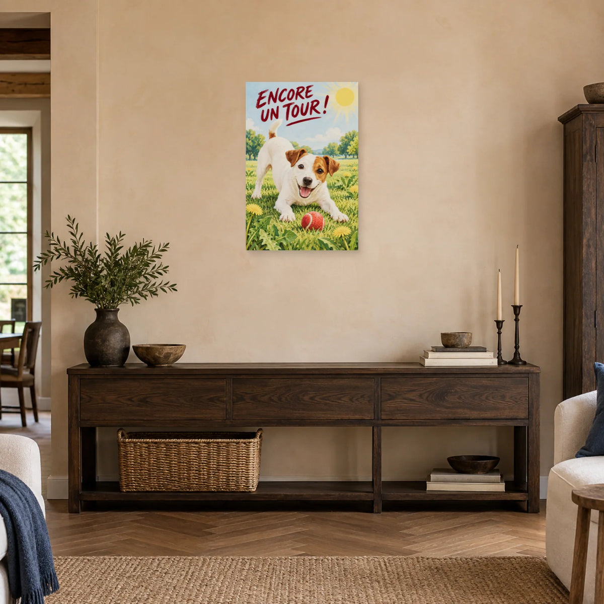 Affiche Jack russell - Encore un tour dans une entrée ou un couloir - Art Virtuoso
