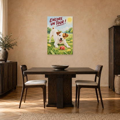 Affiche Jack russell - Encore un tour dans une salle à manger - Art Virtuoso