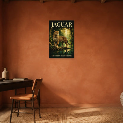 Affiche Jaguar, les reflets de l’Amazonie dans un bureau - Art Virtuoso