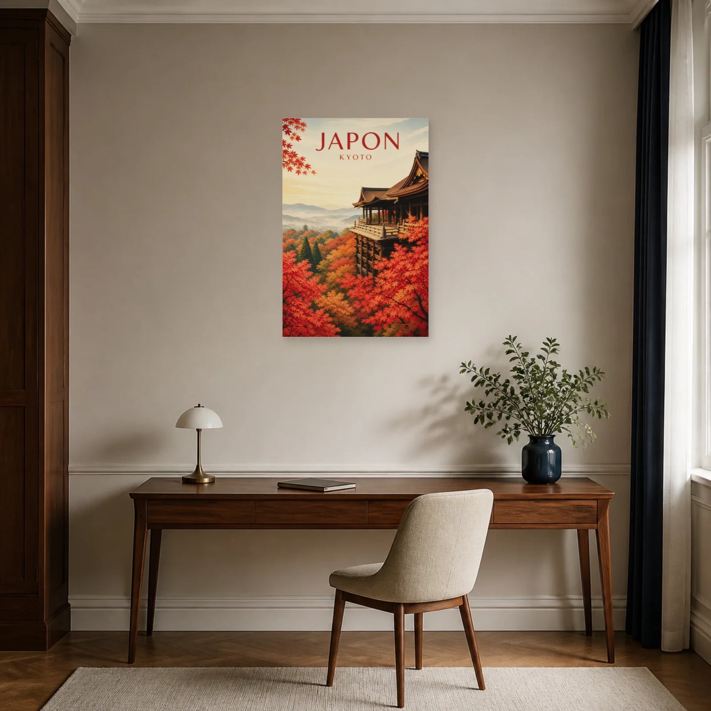Affiche Japon – Kyoto dans un bureau - Art Virtuoso