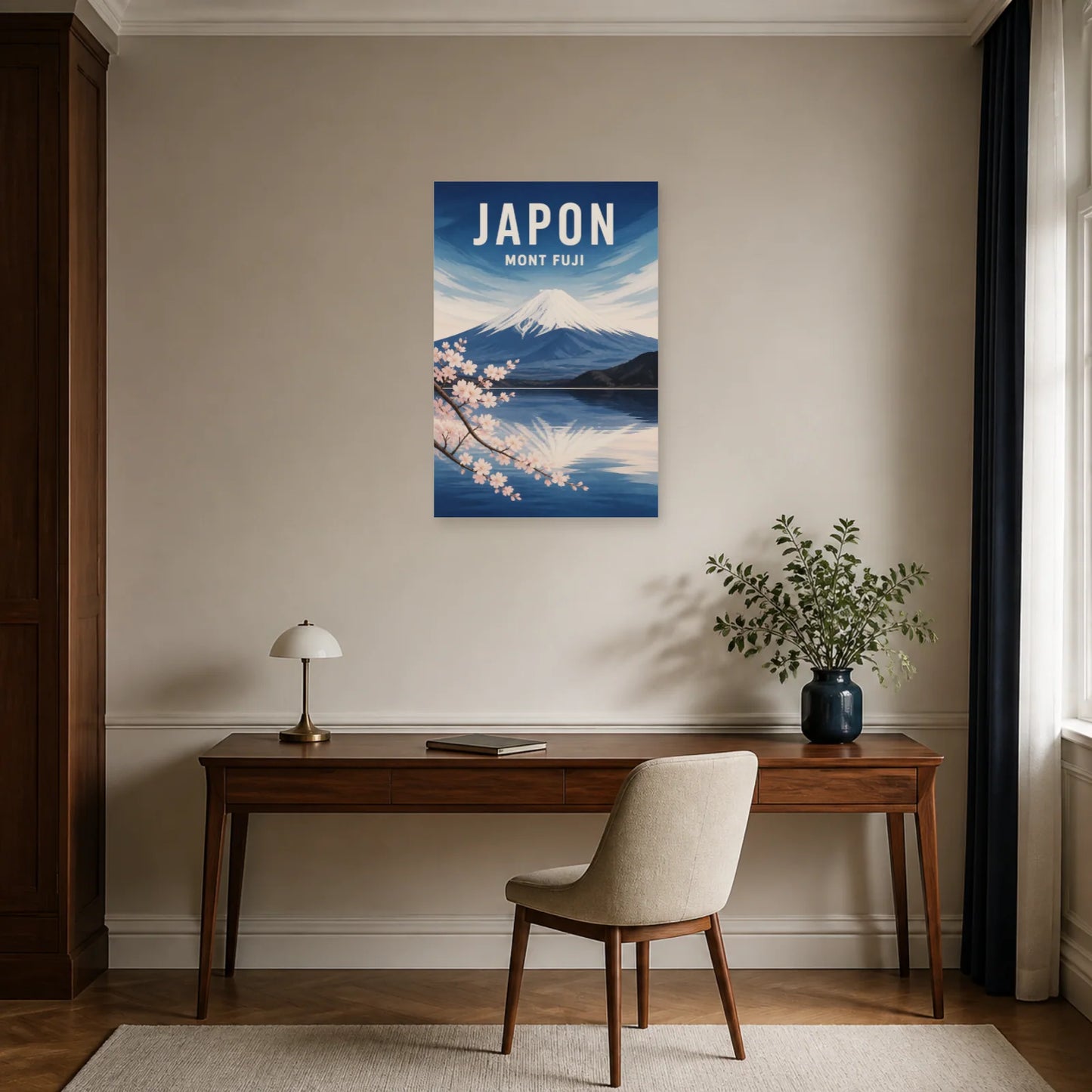 Affiche Japon – Mont Fuji dans un bureau - Art Virtuoso