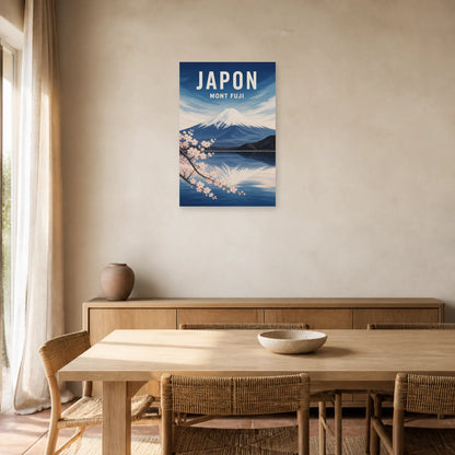 Affiche Japon – Mont Fuji dans une salle à manger - Art Virtuoso