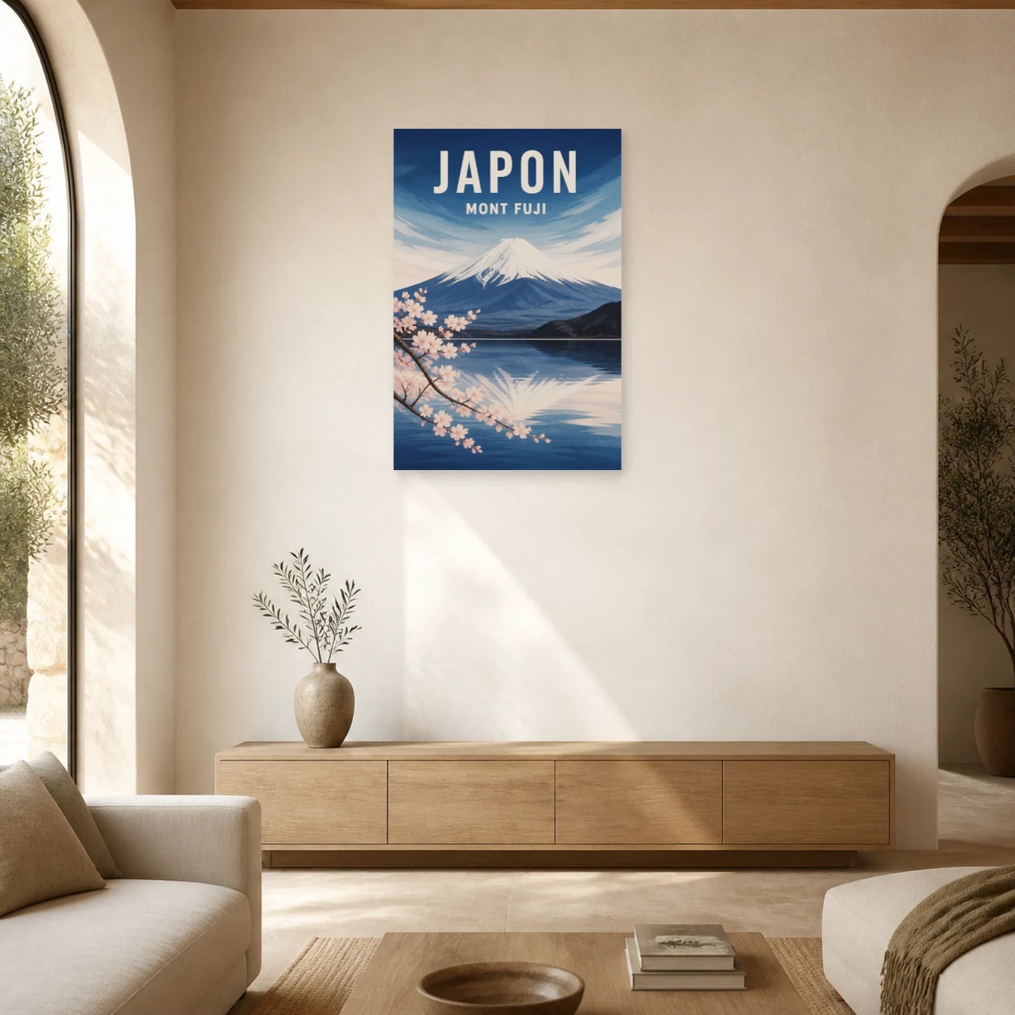 Affiche Japon – Mont Fuji dans un salon - Art Virtuoso
