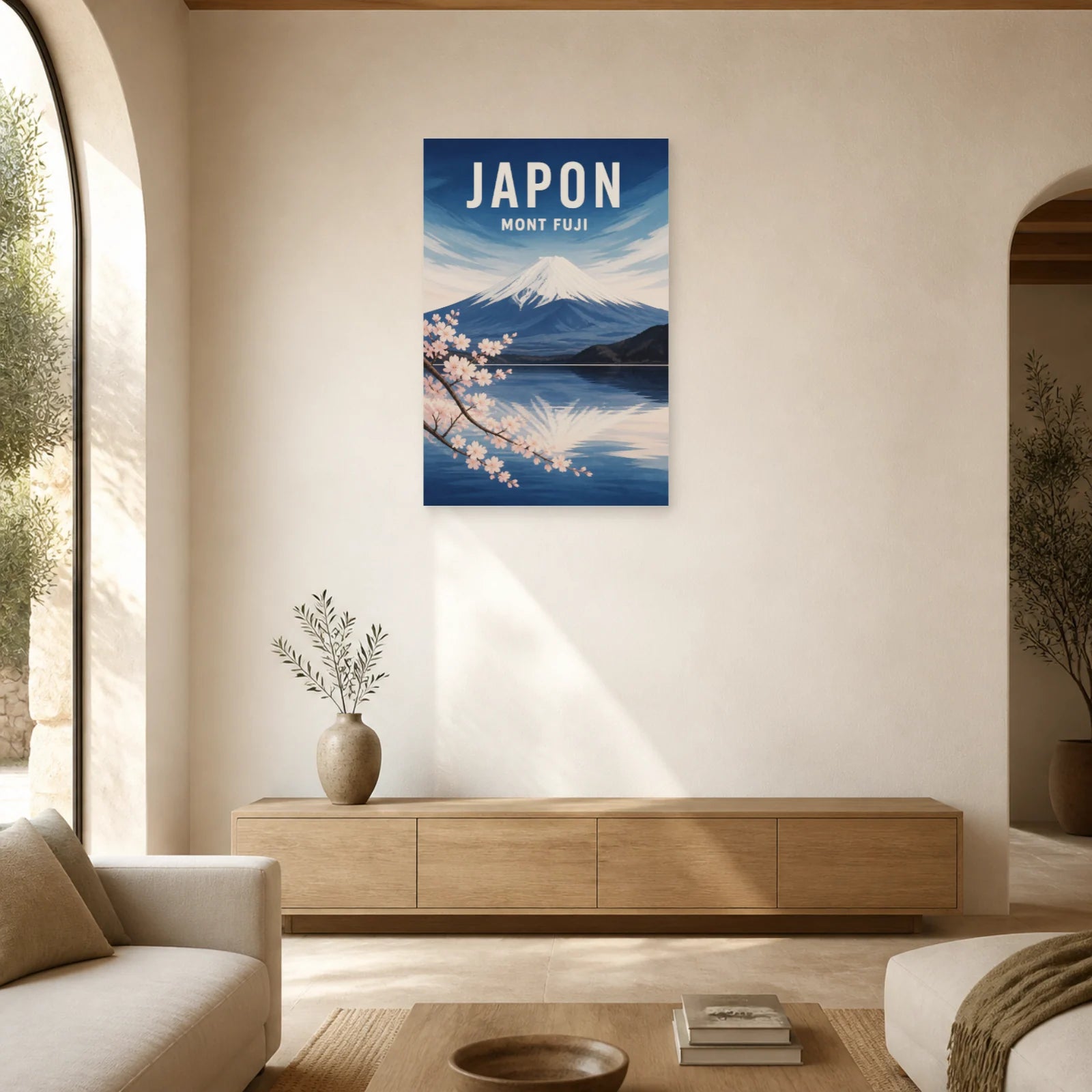 Affiche Japon – Mont Fuji dans un salon - Art Virtuoso