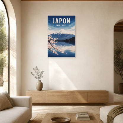 Affiche Japon – Mont Fuji dans un salon - Art Virtuoso