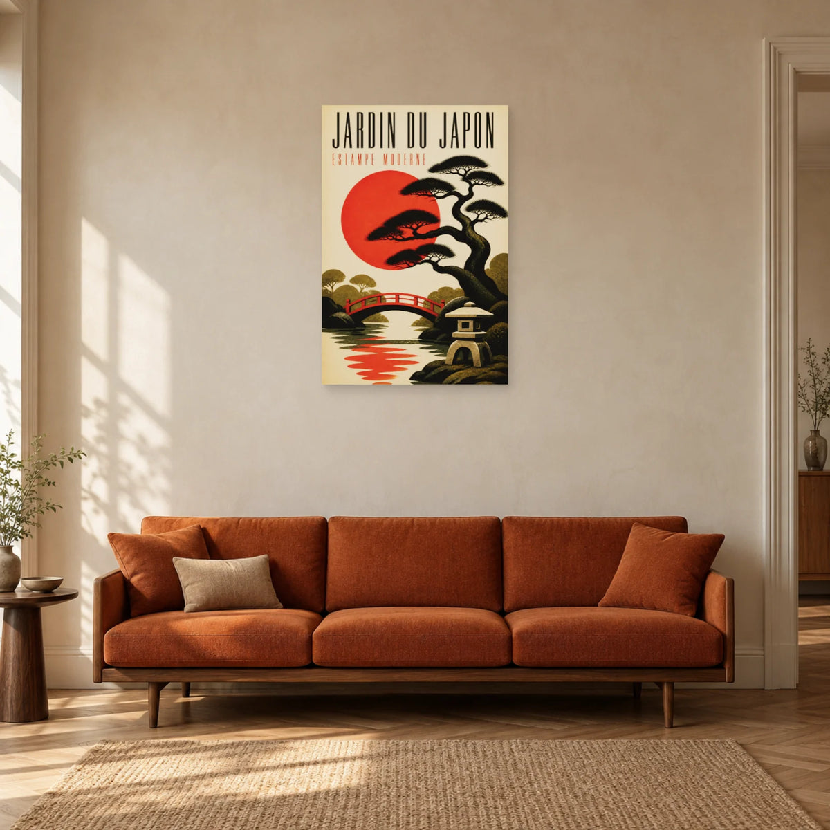 Affiche Jardin du Japon – Estampe Moderne dans un salon - Art Virtuoso