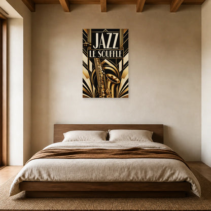 Affiche Jazz Art déco – Le souffle dans une chambre - Art Virtuoso