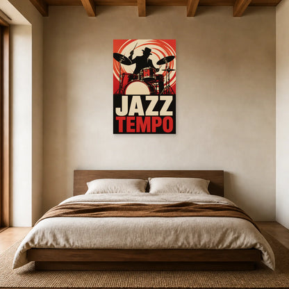 Affiche Jazz et batterie – Tempo dans une chambre - Art Virtuoso