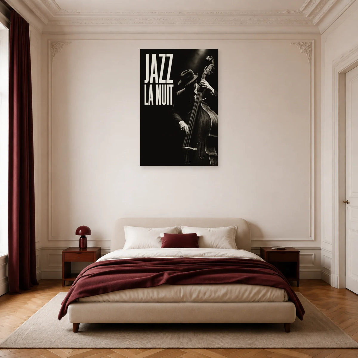 Affiche Jazz noir et blanc - La nuit dans une chambre - Art Virtuoso