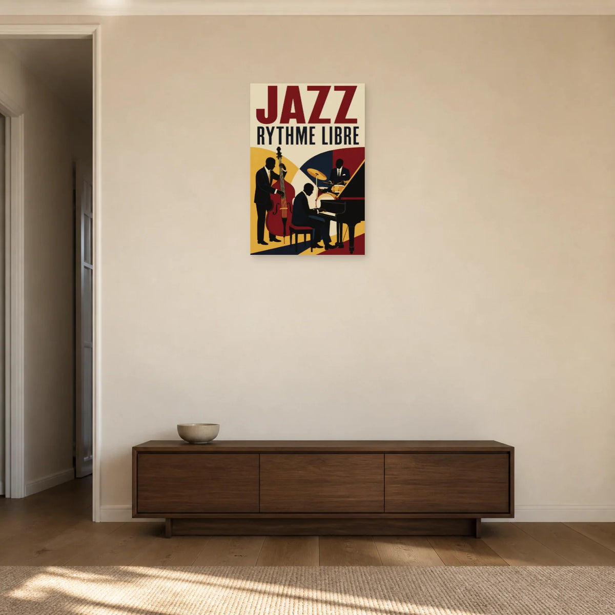 Affiche Jazz – Rythme libre dans une entrée ou un couloir - Art Virtuoso