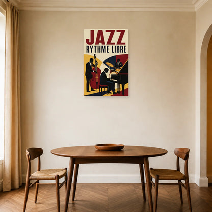 Affiche Jazz – Rythme libre dans une salle à manger - Art Virtuoso