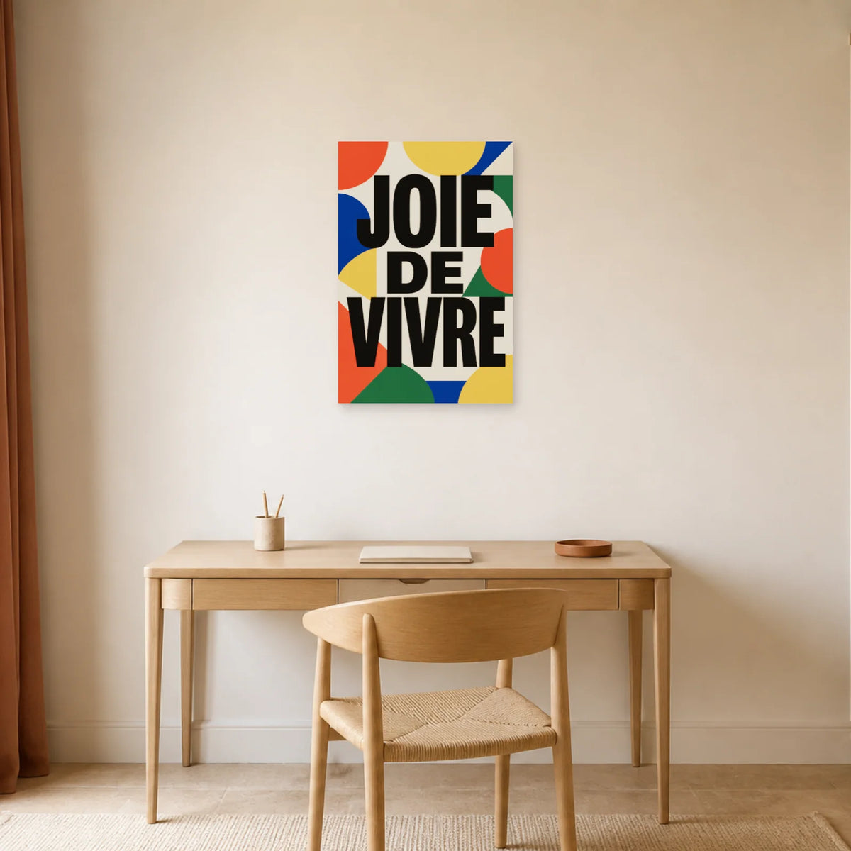 Affiche Joie de vivre – Géométrie colorée dans un bureau - Art Virtuoso