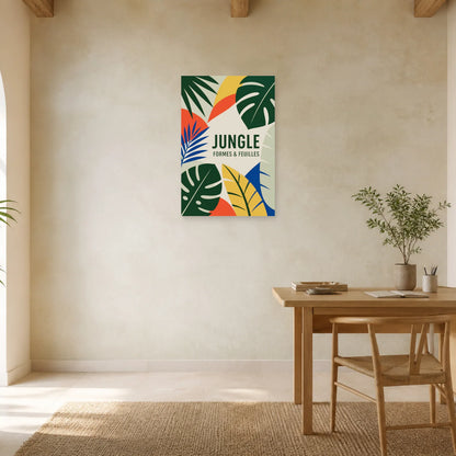 Affiche Jungle – Formes et feuilles dans un bureau - Art Virtuoso