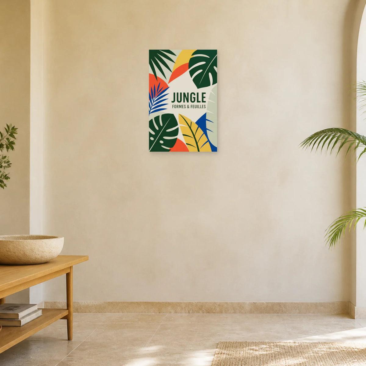 Affiche Jungle – Formes et feuilles dans une entrée ou un couloir - Art Virtuoso