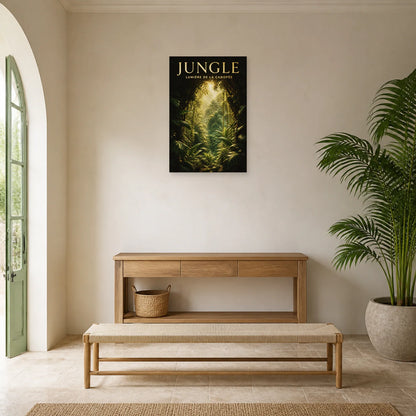 Affiche Jungle – Lumière dans la canopée dans une entrée ou un couloir - Art Virtuoso