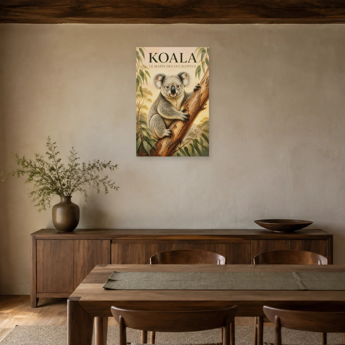 Affiche Koala, le matin des eucalyptus dans une salle à manger - Art Virtuoso