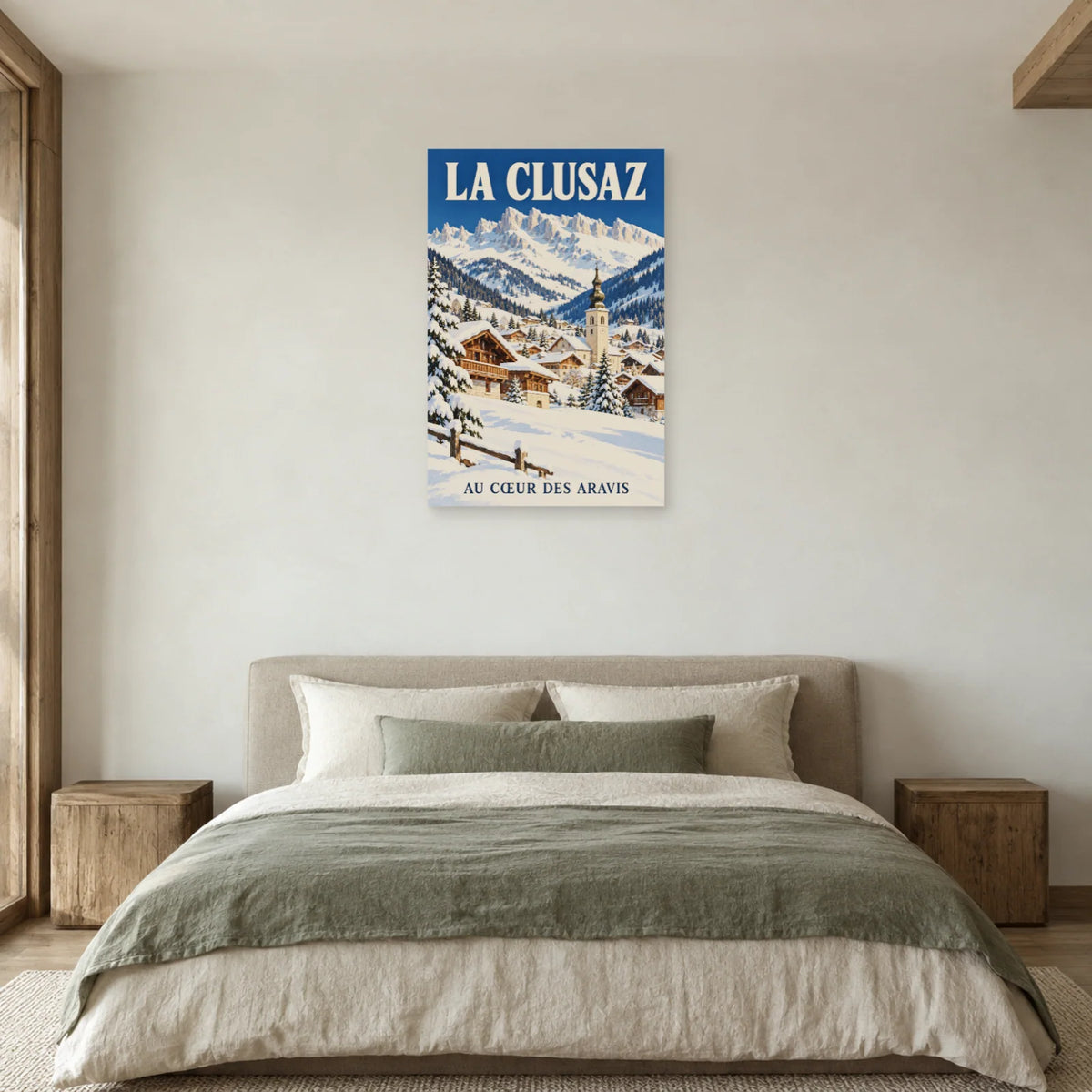 Affiche La Clusaz - Village des Aravis dans une chambre - Art Virtuoso