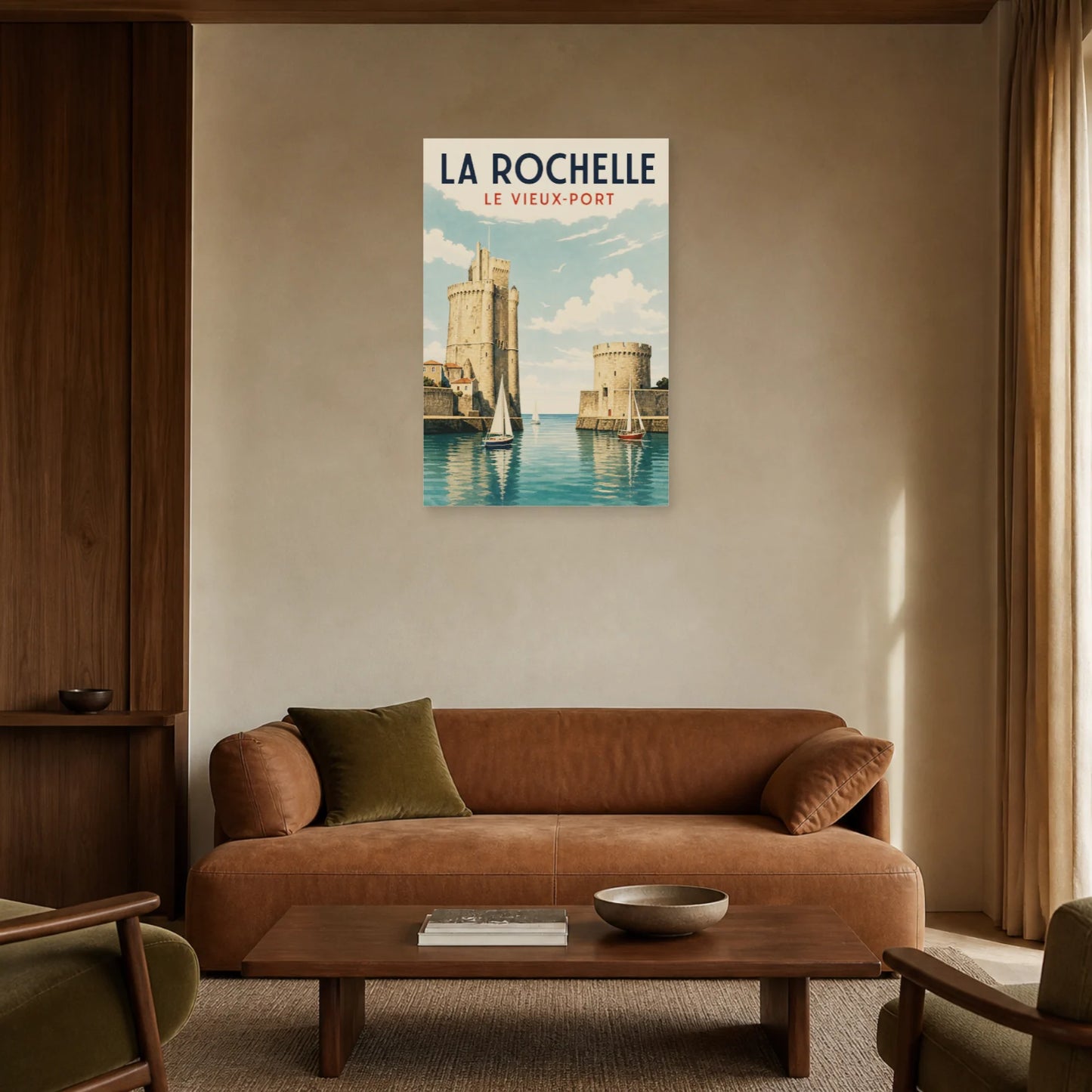 Affiche La Rochelle – Le Vieux-Port dans un salon - Art Virtuoso