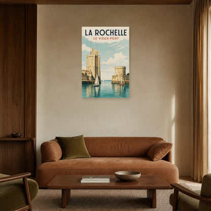 Affiche La Rochelle – Le Vieux-Port dans un salon - Art Virtuoso