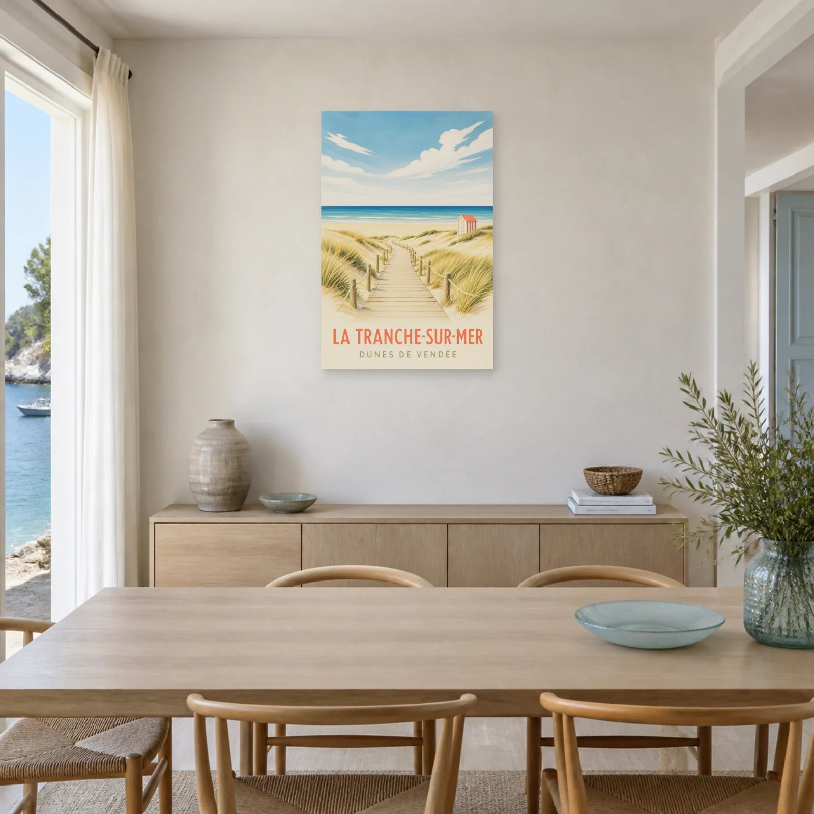 Affiche La Tranche-sur-Mer – Dunes de Vendée dans une salle à manger - Art Virtuoso