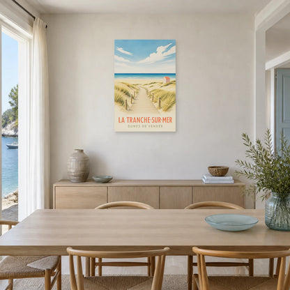 Affiche La Tranche-sur-Mer – Dunes de Vendée dans une salle à manger - Art Virtuoso